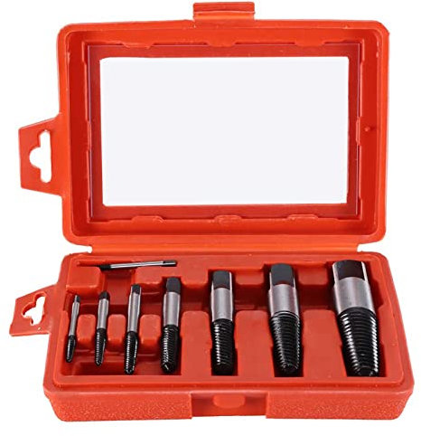 Zerbrochener Schraubenextraktor, Schraubenextrakt, Entfernungsinstrument mit Doppeltem Gebrauch, 8pcs mit Geformter Kiste für Kaputte und Rostige Schrauben für Haushalt und