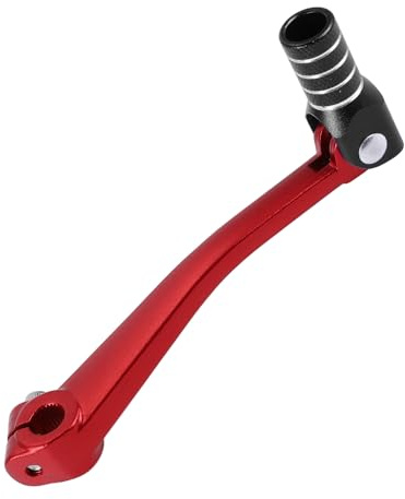 Motoforti Folding Motorcycle Gear Shifter Lever for Bosuer 125 Aluminum Alloy Pedal Shift Lever Arm Red Black Head with Silver Tone Ring