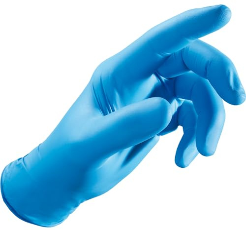 FERRETERIA LEPANTO Nitril-Einweghandschuhe, puderfrei, 100 Stück, extra stark (Blau, L)