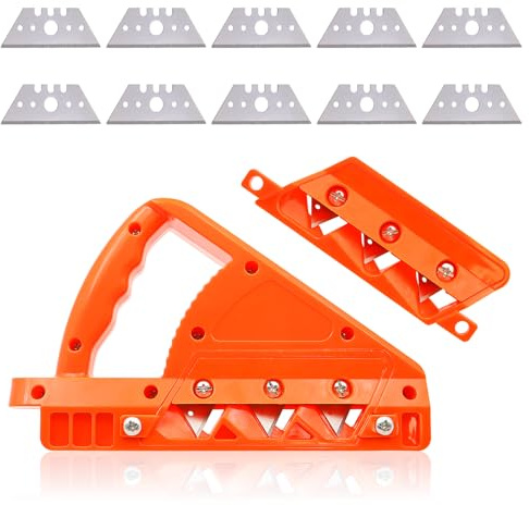 Brosse d'angle 45°+60° pour plaques de plâtre, panneaux de bois, etc., avec 10 lames pour réparation précise, sûre et lisse.
