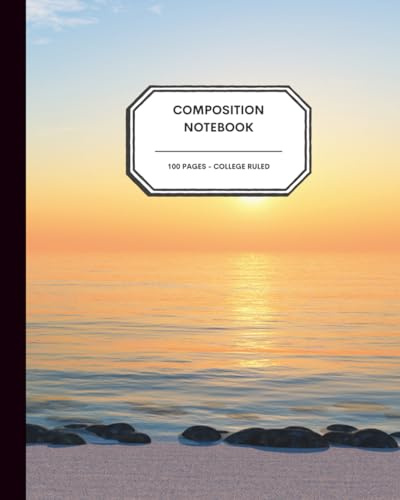 Sunset Shorelines 8x10” Journal – 100 College Ruled Pages – Tranquil Summer Beach Sunset Design – Serene Coastal Notebook for Daily Writing, Creative Reflections & Travel Notes