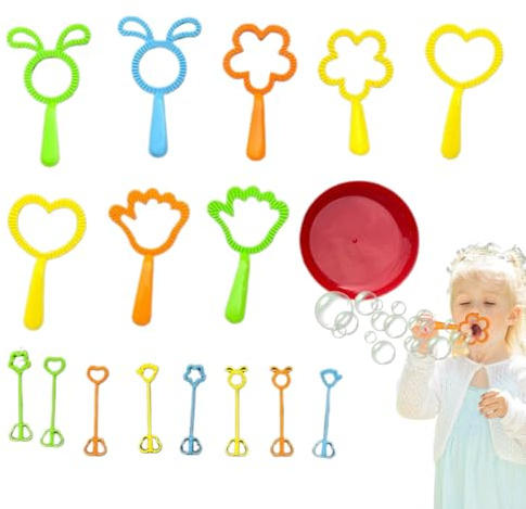 Seifenblasen Spielzeug,Lustiger Blumen-Seifenblasen-Spielzeug - 17-teiliges Interaktives Strandspielzeug für Garten Ostern Kindergeburtstag Karneval Hochzeit Outdoor-Aktivitäten