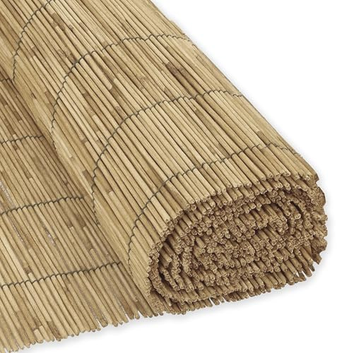 ESTO Canisse en bambou naturel pour extérieur, Barreau de jardin, terrasse, balcon, tapis de clôture décorative en canne bambou, filet de confidentialité (1,5 x 3 mètres)