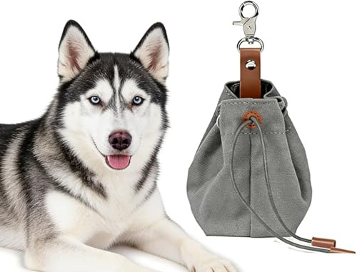 CXWFLM Leckerlibeutel Hund mit Clip-Schnalle – Futterbeutel für Hundetraining & Ausbildung, praktische Snacktasche für Hunde, tragbarer Hunde Futterbeutel mit Schrumpf-Design