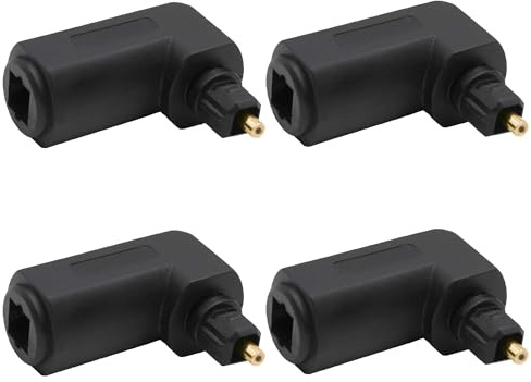 YARCHONN Adattatore audio ottico a 90 gradi ad angolo retto in fibra ottica digitale Toslink ottico S/PDIF femmina a maschio, convertitore per TV soundbar home cinema – 4 pezzi