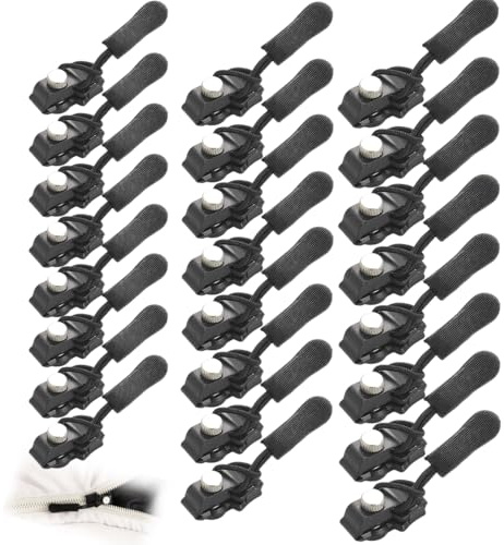 OYZOQ 24 Stück Reißverschluss Reparatur,Reparaturset Reisverschluss-Zipper Ersatz Reissverschluss Repa-ratur Set Abnehmbarer Universeller Reißver-schluss Zipper Repair Kit(Groß, mittel und klein*8)