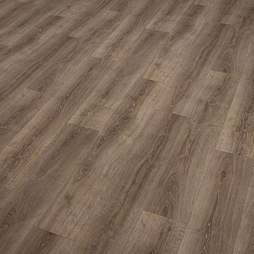 Brown Oak Traditional Plank Effect Callisto Vinyl Flooring 2mm Thick Lino Roll Bathroom Kitchen (4m Wide x 3m Long)