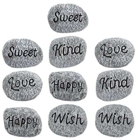 MUCKLILY 10pcs Fish Tank Pebbles Stones Resin with Fine Workmanship Convenient Multi-function Flowerpot Pebbles for Garden Decorating and Aquariums