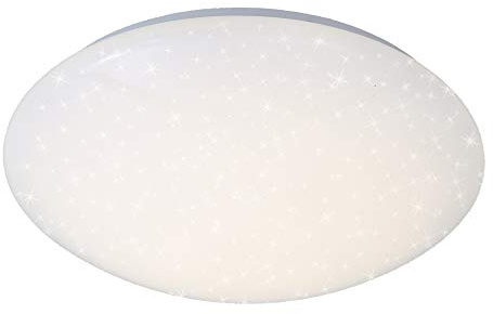 BRILONER - LED Deckenlampe mit Sternenhimmel, neutralweiße Lichtfarbe, 18 Watt, 2200 Lumen, Lampe, LED Deckenleuchte, Wohnzimmerlampe, Schlafzimmerlampe, Kinderzimmerlampe, 38x7 cm, Weiß