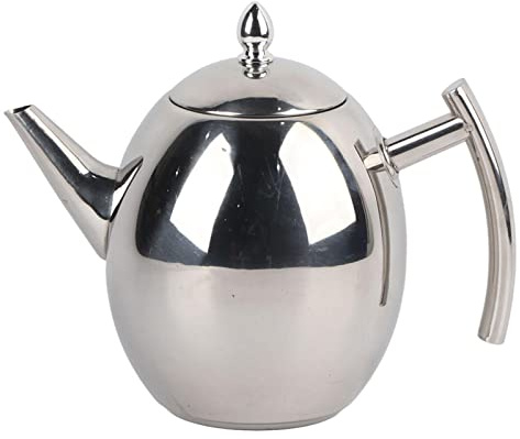 DEWIN Theiere Marocaine,Théière en Acier Inoxydable Theiere Orientale Bouilloire de Pot de Café de Récipient Récipient D'eau avec Filtre de Grande Capacité de Filtre (1.5L)