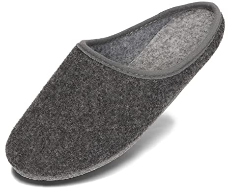 BeComfy Zapatillas de Fieltro Unisex con Suela de Goma Mujer Hombre 36-46 EU (Grafito, 41)