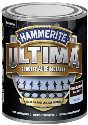 Hammerite Ultima Glänzend, Metallschutzlack, Schokoladenbraun RAL 8017, 750ml