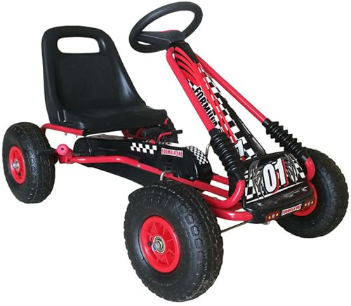 QPLAY - Voiture à pédales Go Kart - Deux vitesses - Idéal pour les enfants à partir de 3 ans - Rouge