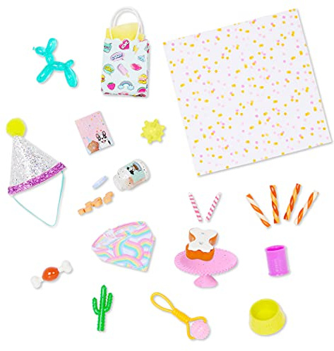 Glitter Girls Haustier-Geburtstagsparty-Set für 36-cm-Puppen | 38-teiliges Zubehör mit Partyhut, Schal, Kuchen, Kerzen und Leckerlis für 36-cm-Puppen und 15-cm-Plüschtiere, 3+ Jahre