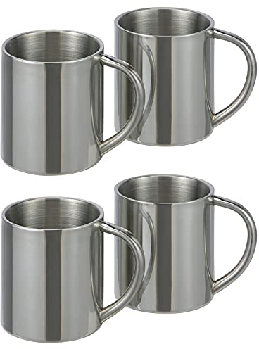 4er Set Thermobecher Edelstahl 200ml Trinkbecher Doppelwandig Isolierbecher Kaffee Thermo Tasse Edelstahlbecher