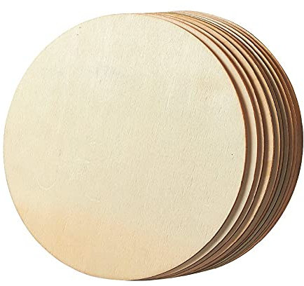 Herbests Runde Holzplatte Holzscheiben, 5 Stück 25CM Durchmesser 3 mm Dick Holzplatten Deko Holz Kreise zum Basteln und Bemalen, Baumscheiben DIY Holzanhänger für Rustikale Hochzeit Tischdeko