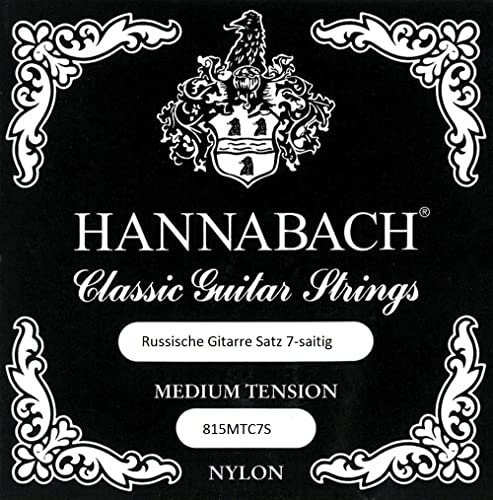 Hannabach Klassisk gitarr strängar, rysk gitarr, 815MTC7S, set för 7-strängad rysk gitarr, medium spänning