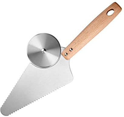 Cortador de Pizza, Cuchillo Cortador de Pizza, Pala para Pizza, Dos en uno, Herramientas de pastelería, utensilio para Pizza, Cuchillo de Corte de Rueda Redonda de Acero Inoxidable