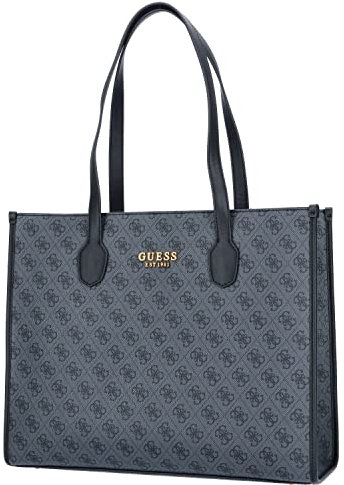 GUESS SB866524 Women's Silvana Logo Handle Flap Bags (Coal, One Size)