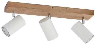 Lindby Strahler Maniva (Modern) aus Holz (3 flammig, GU10) - Deckenlampe Deckenleuchte Lampe Spot Wohnzimmerleuchte