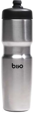 Bivo Trio 21oz Insulated Stainless Steel Bike Water Bottle - for Cycling - Fits Most Cages, Dishwasher Safe - Keeps Drinks Cold 12+ Hours - Raw