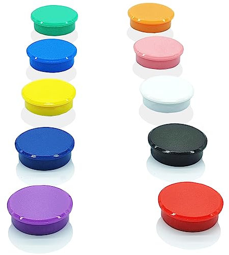 ZDZBLX Magnete für Magnettafel, 10 Stück 10 Farben Mini Magnete Stark, Bunte Runde Kühlschrankmagnete, Klein Whiteboard Magnet für Tafel, Kühlschrank, Magnetwand,Pinnwand,Schule, Magneten Starker Halt