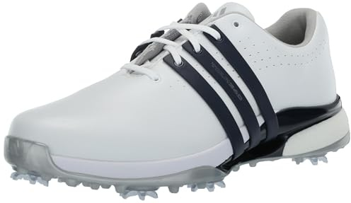 adidas Men's Tour360 24 Golf Shoes, Footwear White/Collegiate Navy/Silver Metallic, 10