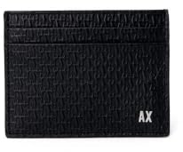 Armani Exchange Men's Essential, Elba, Debossed Overall Logo Travel Accessory- Envelope Card Holder, Black, One Size
