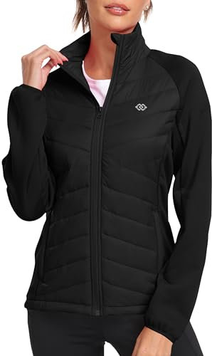 Womens Fleece Hiking Jacket Lightweight Insulated Running Jacket Black XL