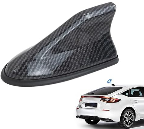 WeFoonLo Auto Haifischflosse Antenne Abdeckung Dach Antenne Radio Signal Ersatz mit Klebeband für Auto SUV LKW, dekorative Antennenbasis und verbessern das Signal (Kohlefaser)