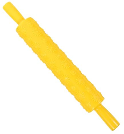 MAGICLULU 2stücke Portable Sunflower Prägestempel-nudelholz Aus Lebensmittelechtem Lang Für Fondant Teig Und Bastelarbeiten Gelb Zum Dekorieren Von Kuchen Und Gebäck