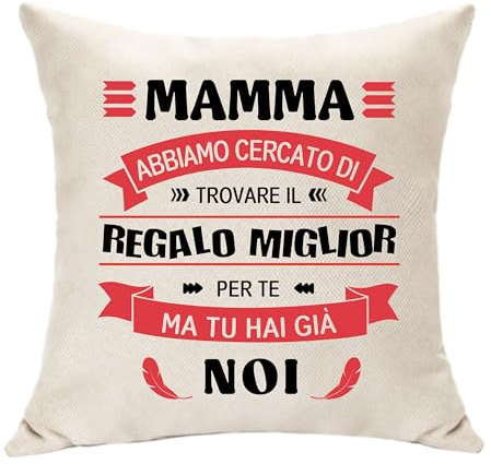 Hasodeo Madre Mamma Regali Personalizzati della Decorazione della Copertura del Cuscino per la Mamma dalla Figlia e il Figlio sul Compleanno Festa della Mamma Natale