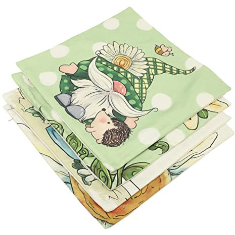 MAGICLULU 4 Stück Kissenbezug werfen Kleiner Kissenbezug quadratischer Kissenbezug Wurfkissen Decken kissenbezüge die Blumen schmücken Sofa Schutzhülle Kopfkissen Leinen