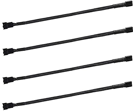 Malloy 4 STÜCKE 4 Pin PWM LüFter VerläNgerung Strom Kabel Stecker GehäUse Stecker auf Buchse VerläNgerung Kabel für 4 Pin / 3Pin LüFter, 500126450