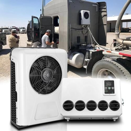 Treeligo 24V-Klimaanlage 10000BTU, Mini Split 24 Volt Klimagerät, Parkende 24 Volt DC-Klimaanlage, Kühlung Geräuscharm für Sattelschlepper, Lastkraftwagen, WOHNMOBIL