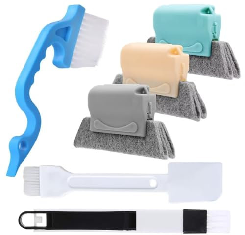Xemnys Kit di spazzole per la pulizia delle scanalature delle finestre Spazzola per la pulizia delle fessure per porte scorrevoli Strumenti di pulizia per piccoli spazi