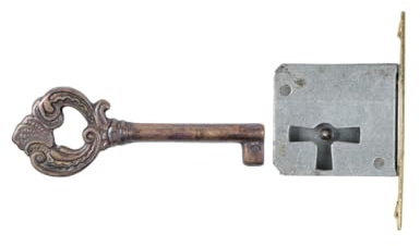 Holzando Möbelschloss Einsteckschloss mit Schlüssel 0012Q-3020 Links - Dornmaß 25mm- Halmlänge 42mm