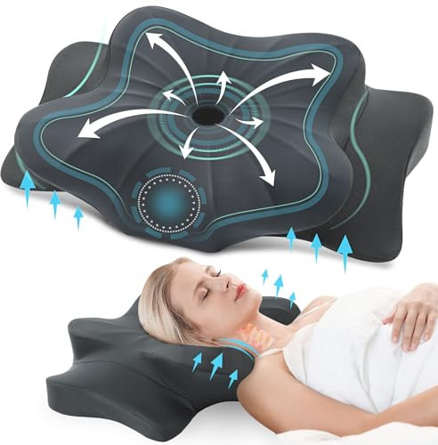 DONAMA Memory Foam Kissen ergonomisches Nackenkissen Kopfkissen Seitenschläferkissen für Seiten, Rücken & Bauchschläfer