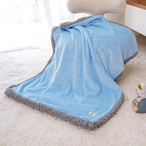 XIEMINLE Dicke Haustierdecken, beruhigende Hundedecke, maschinenwaschbar, warme Katzendecke für Bett, Couch, Sofa, Haustier-Überwurf, Katzen, Hundematte, Fleecedecke für Hunde und Katzen (Blau, 70 x