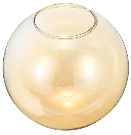 PATIKIL 6 Inch Amber Glass Globe Shades Replacement, 1pcs Handmade Glass Lamp Shade Lampshade Light Fixture for Chandelier Pendant Light Wall Sconces