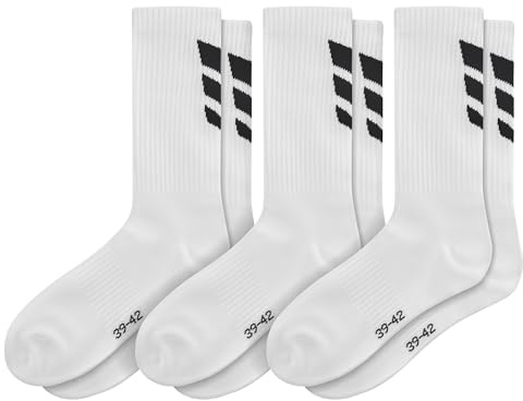 Erima Unisex Wings Socks 3er pack (2182502), new white, 39-42