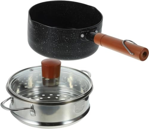 CTCOIJRN Cacerola con Tapa, Mini sartenes con Tapas, sartenes esmaltadas for cocinar, Cacerola de Cocina, Cacerola for Leche, Cacerola for Sopa, vaporera, Utensilios de Cocina