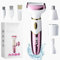 Afeitadora Eléctrica para Mujer, 4 en 1 Kit Afeitadora Electrica para Cara, Cuerpo, Cejas y Zonas Íntimas, Indoloro Depiladora Mujer Uso en seco y Húmedo, resistente al agua y recargable