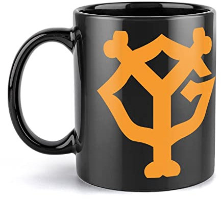 YINGD Tazza nera Yomiuri Giganti Tazze da caffè per casa cucina ufficio in ceramica creativa tazze da latte birra bicchieri per colazione tazze resistenti al calore tazza compleanno 330 ml