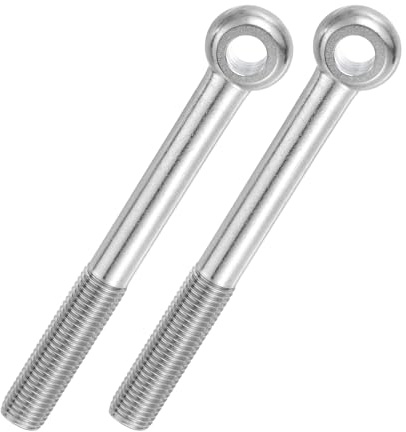 PATIKIL 2 Stück Ringschraube M16, Ösenschraube M16x150mm, Silberton | 304 Edelstahl Metrisch Vollgewinde Ösenbolzen, Metall Augenschraube für Automobilindustrie, Ventile, Rohre