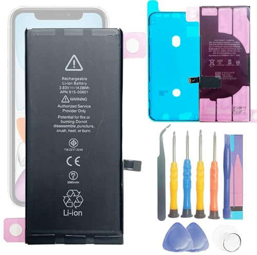 Batterie de rechange haute capacité Aousavo Phone11 616-00601 compatible avec iPhone 11 A2111/ A2221/A2223