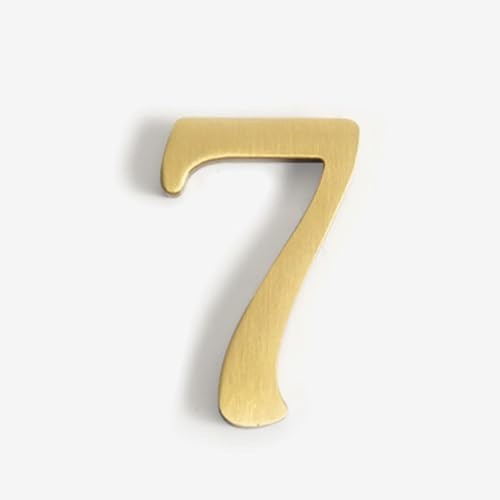 Adesivi Con Numeri Civici Autoadesivi 2/2,5 Pollici, In Metallo Moderno, Ottone, Numero Per Porta, Segno Dorato Per Cassetta Postale, Per Appartamento, Esterno, Caffè Decorativo, Ufficio(7,2In)