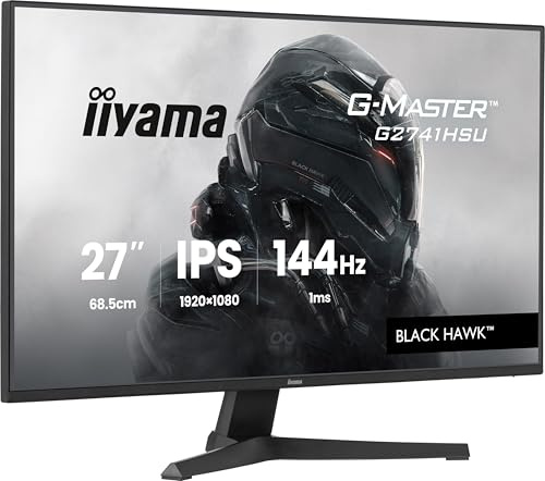 iiyama G-Master Black Hawk G2741HSU-B1 68,6cm 27 IPS LED Gaming Monitor Full-HD 144Hz HDMI DP USB2.0 1ms FreeSync schwarz