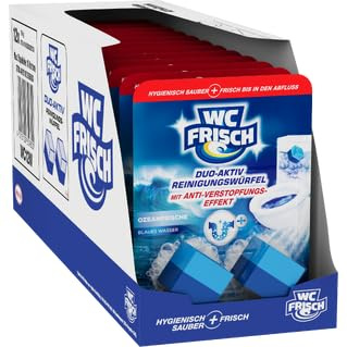 WC FRISCH Duo-Aktiv Reinigungswürfel, WC Reiniger für Wasserkästen (12 x 2 Stück), Spülkastenreiniger für hygienische Sauberkeit und Kalkschutz, 2in1 Spülkasten Entkalker und frischer Duft