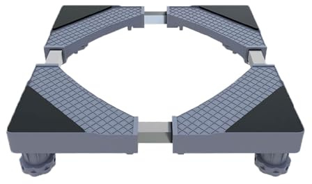 Waschmaschine Sockel Untergestell mit 4 Füßen Höhe 10-13cm für Kühlschrank Geschirrspüler und Trockner Verstellbare 42-68cm Waschmaschinensockel mit Rutschfester Stoßdämpfungsfunktion
